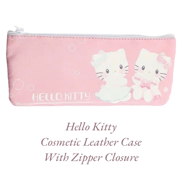 HELLO KITTY 5 Piece Professional Cosmetic Makeup Brushes With Leather Pouch - Picture 14 of 16